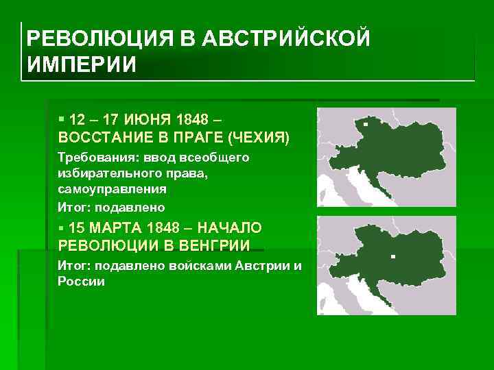 РЕВОЛЮЦИЯ В АВСТРИЙСКОЙ ИМПЕРИИ § 12 – 17 ИЮНЯ 1848 – ВОССТАНИЕ В ПРАГЕ