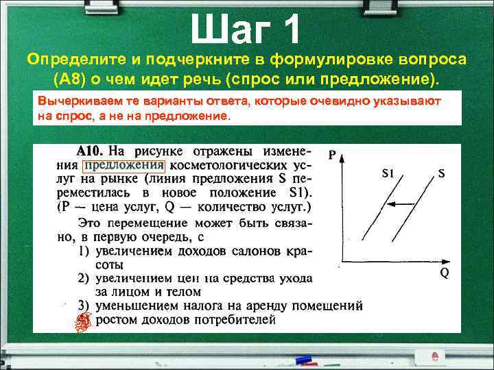 Шаг 1 Определите и подчеркните в формулировке вопроса (А 8) о чем идет речь