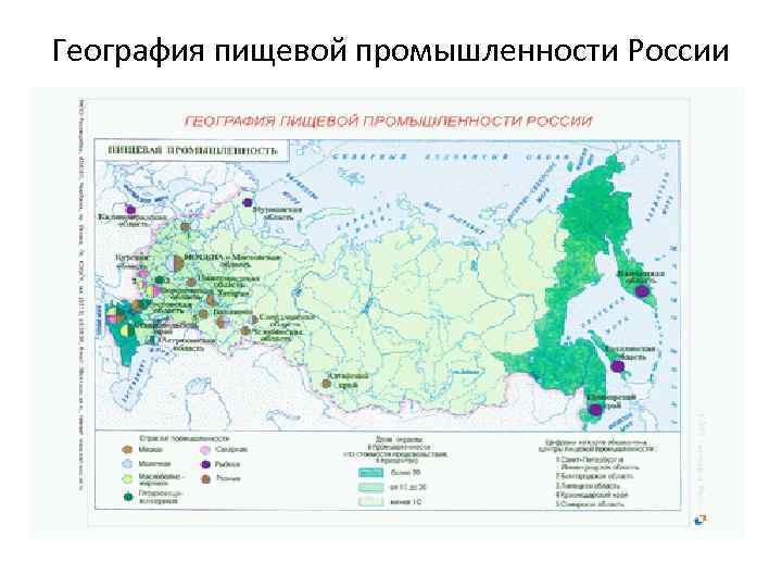 География пищевой промышленности России 