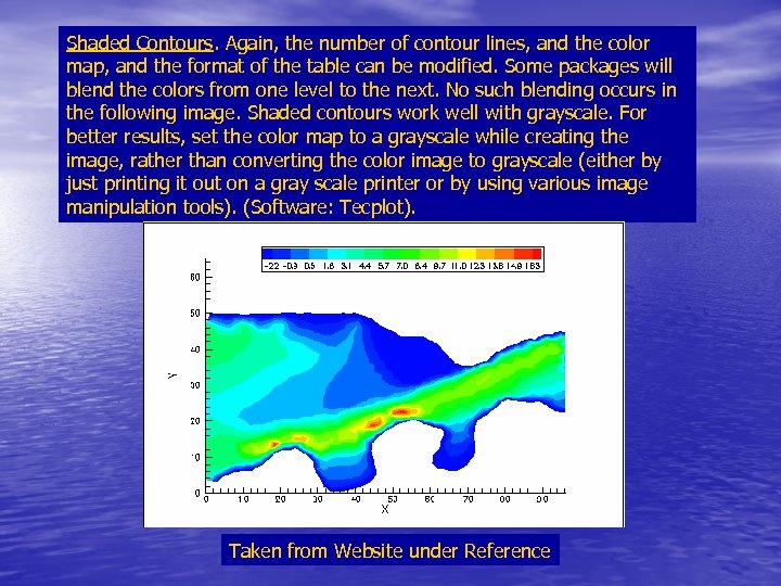 Shaded Contours. Again, the number of contour lines, and the color map, and the