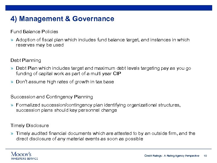 4) Management & Governance Fund Balance Policies » Adoption of fiscal plan which includes