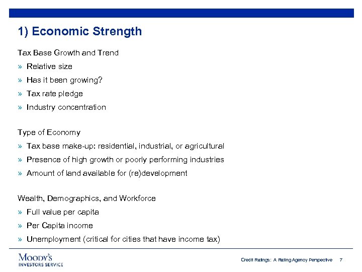 1) Economic Strength Tax Base Growth and Trend » Relative size » Has it