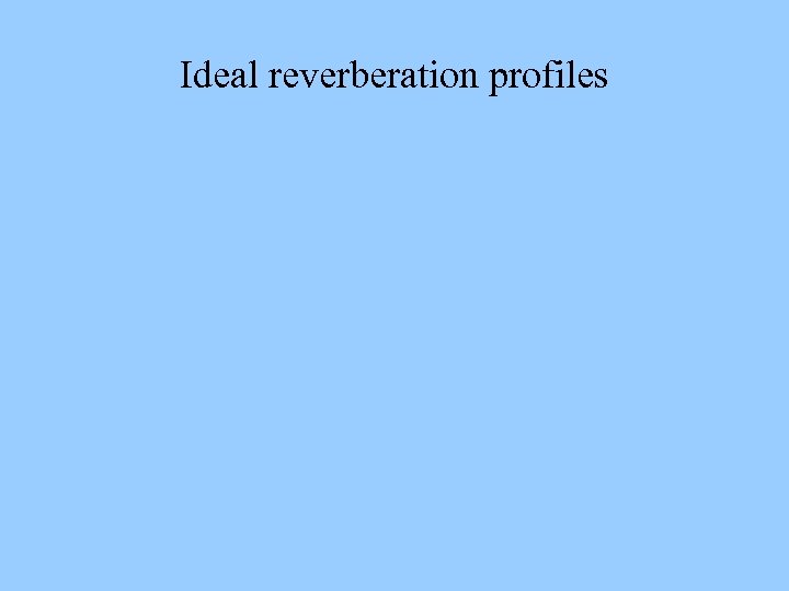 Ideal reverberation profiles 