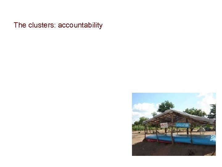 The clusters: accountability 