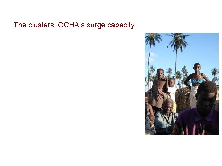 The clusters: OCHA’s surge capacity 