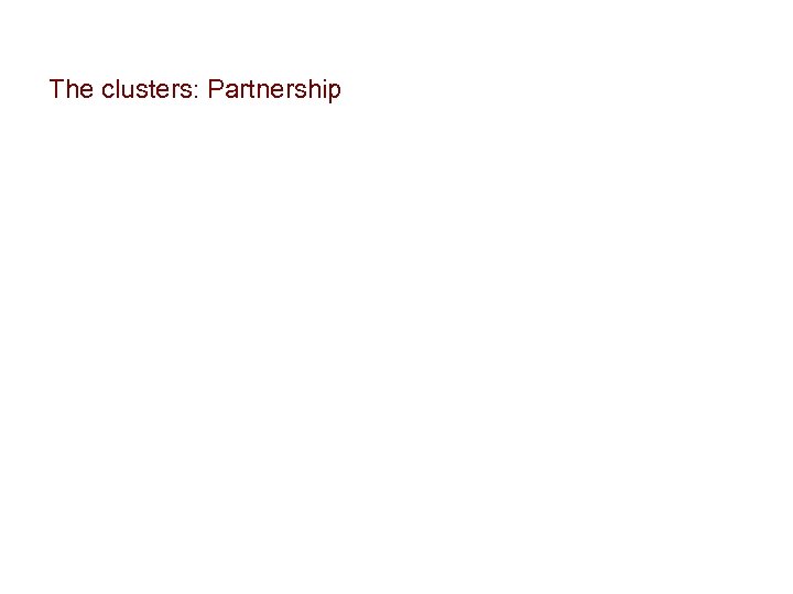 The clusters: Partnership 