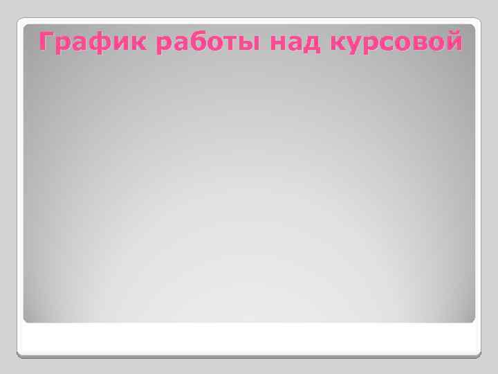График работы над курсовой 