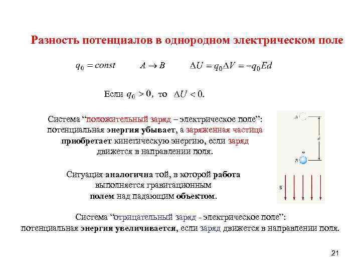 Разность потенциалов это