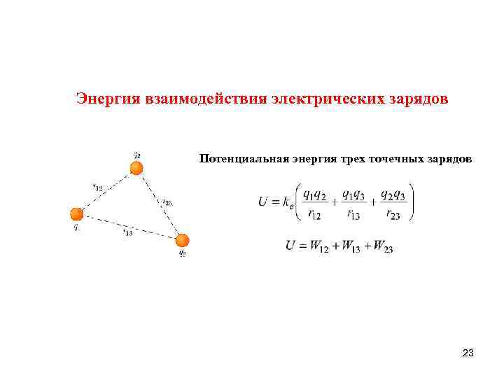 Взаимодействие одинаковых зарядов. Электрическая энергия взаимодействия системы точечных зарядов. 3) Потенциальную энергию взаимодействия точечных зарядов ;. Энергия взаимодействия системы трех зарядов.. Потенциальная энергия системы 3 точечных зарядов.