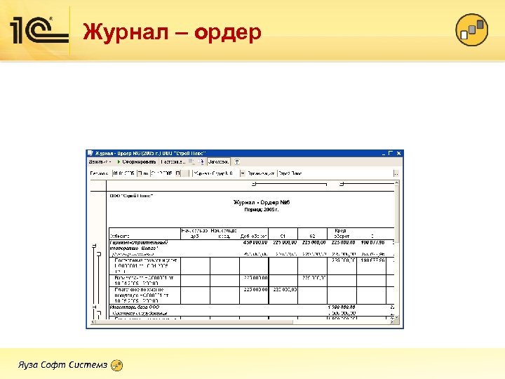 Журнал – ордер 