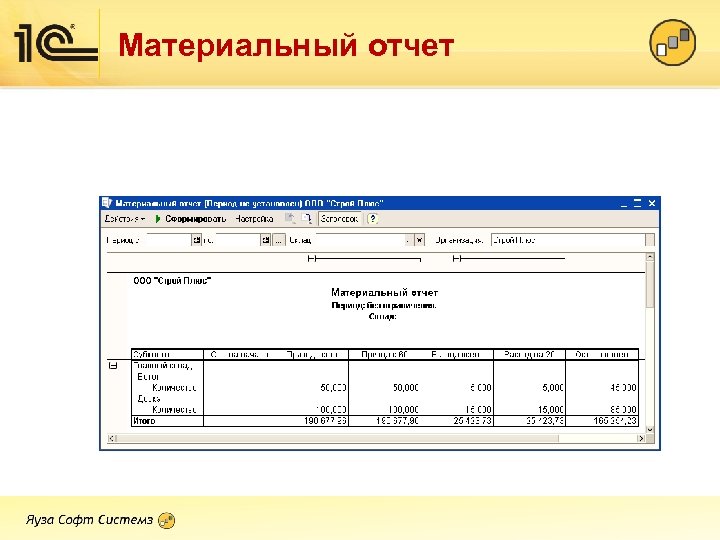 Материальный отчет 