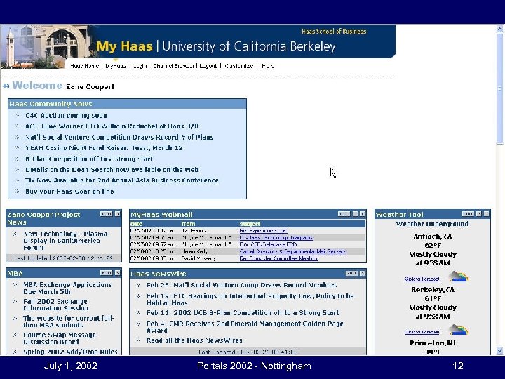 July 1, 2002 Portals 2002 - Nottingham 12 
