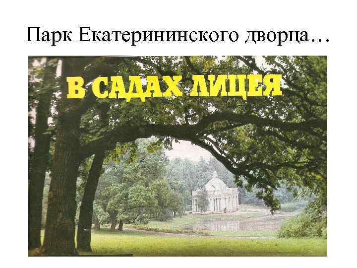 Парк Екатерининского дворца… 