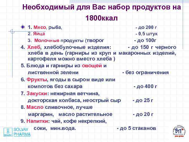 Необходимый для Вас набор продуктов на 1800 ккал 1. Мясо, рыба, 2. Яйца 3.
