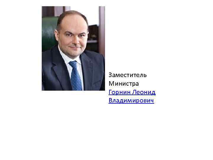 Заместитель Министра Горнин Леонид Владимирович 
