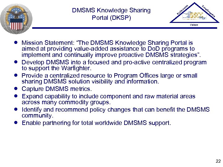 DMSMS Knowledge Sharing Portal (DKSP) Tr ce an P er an rm fo sfo