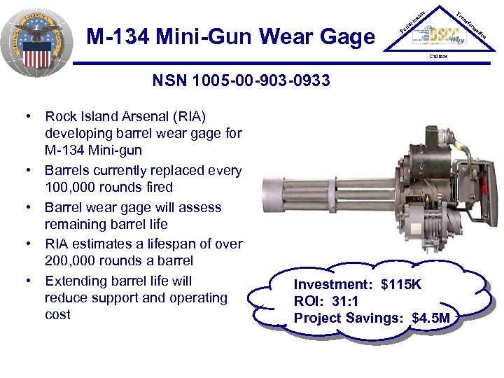 Tr ce an M-134 Mini-Gun Wear Gage P er an rm fo sfo rm