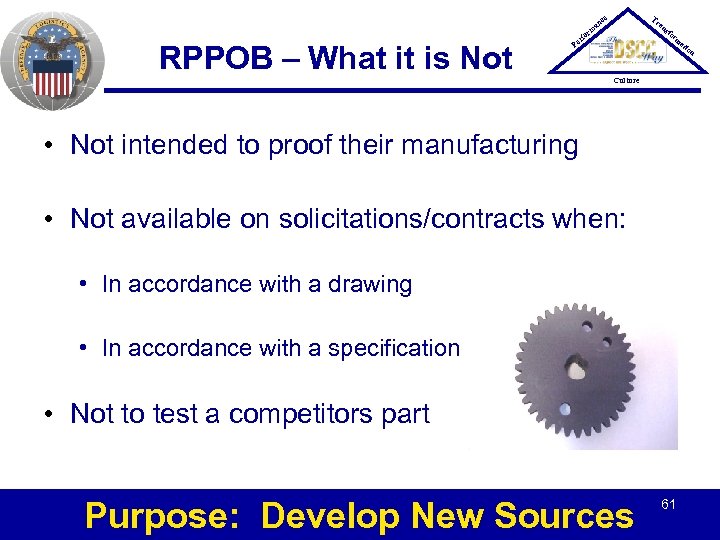 Tr ce an RPPOB – What it is Not er P an rm fo