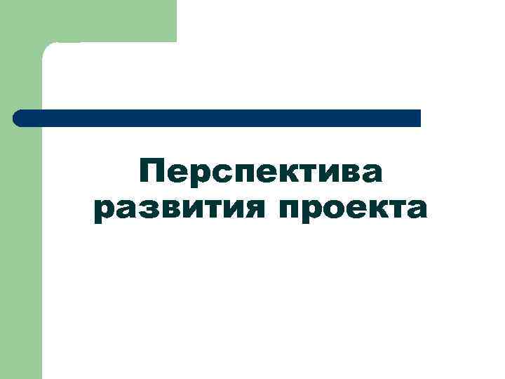 Перспектива развития проекта 