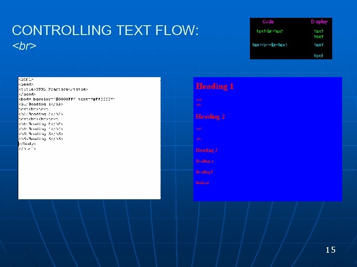 CONTROLLING TEXT FLOW: 15 