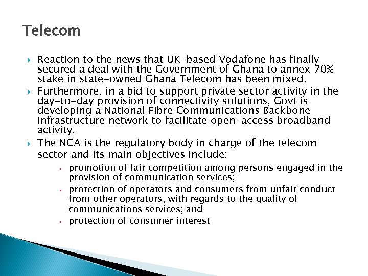 Telecom Reaction to the news that UK-based Vodafone has finally secured a deal with