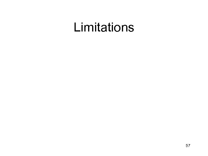 Limitations 57 