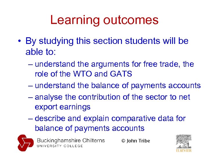 Learning outcomes • By studying this section students will be able to: – understand