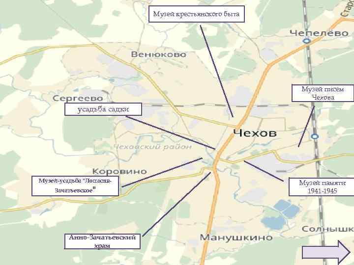 Музей крестьянского быта Музей писем Чехова усадьба садки Музей-усадьба "Лопасня. Зачатьевское" Анно-Зачатьевский храм Музей