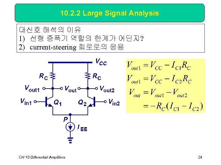 10. 2. 2 Large Signal Analysis 대신호 해석의 이유 1) 선형 증폭기 역할의 한계가