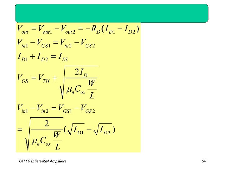 CH 10 Differential Amplifiers 54 