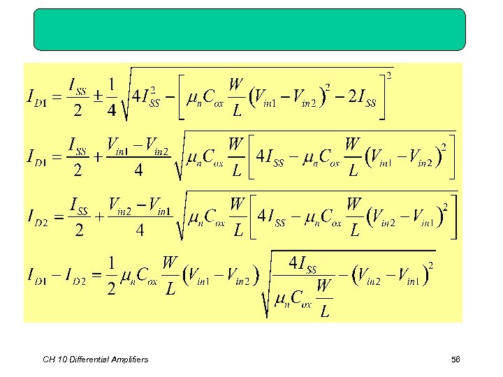 CH 10 Differential Amplifiers 56 