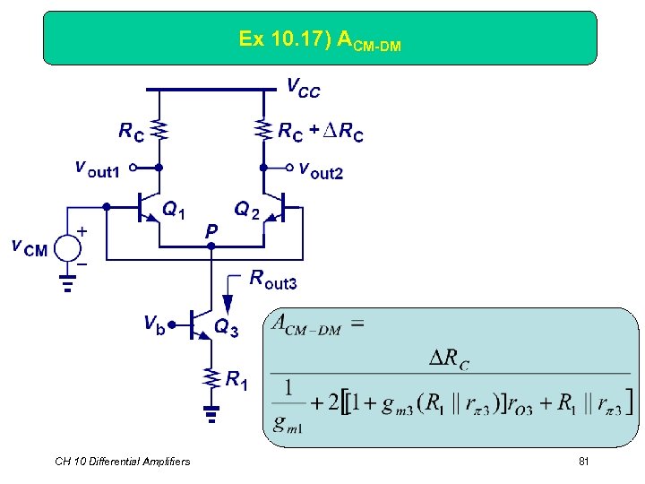 Ex 10. 17) ACM-DM CH 10 Differential Amplifiers 81 