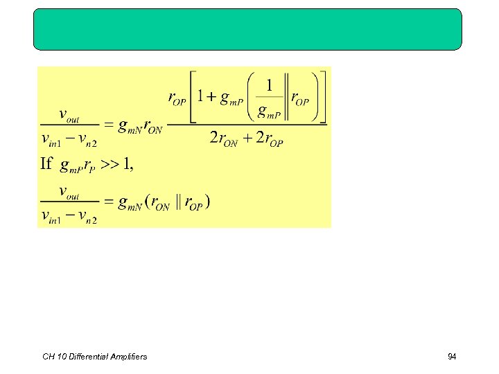 CH 10 Differential Amplifiers 94 