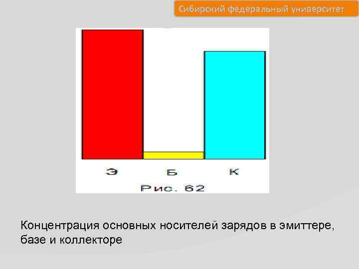 Сибирский федеральный университет Концентрация основных носителей зарядов в эмиттере, базе и коллекторе 