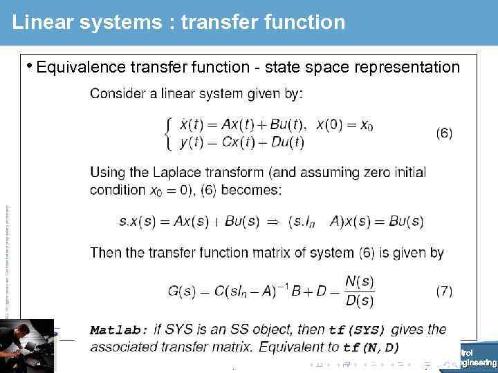 Linear systems : transfer function © AIRBUS UK LTD 2002. All rights reserved. Confidential
