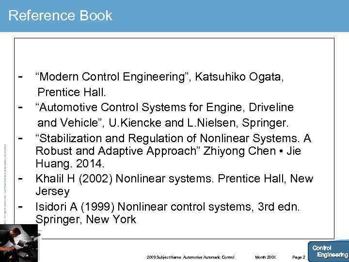 Reference Book - “Modern Control Engineering”, Katsuhiko Ogata, © AIRBUS UK LTD 2002. All