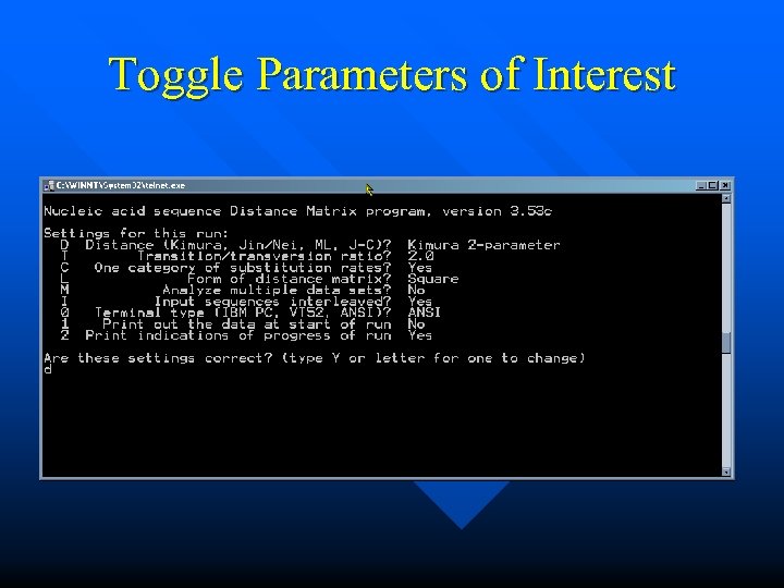 Toggle Parameters of Interest 