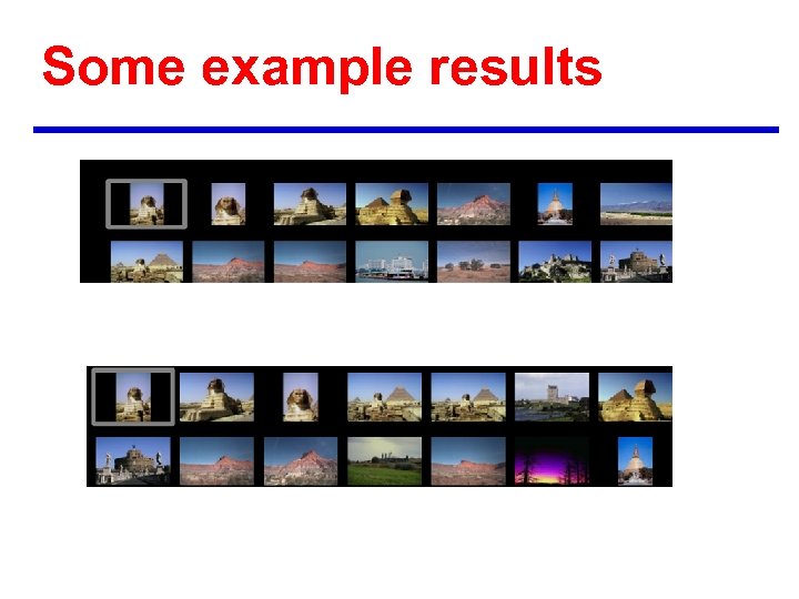 Some example results 