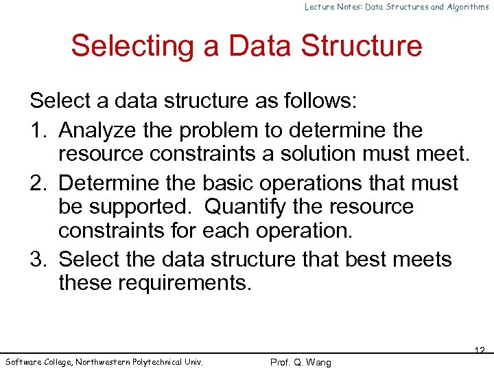 Lecture Notes Data Structures And Algorithms Chapter 1