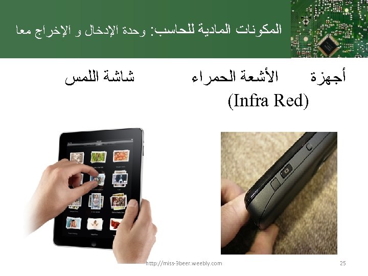  ﺍﻟﻤﻜﻮﻧﺎﺕ ﺍﻟﻤﺎﺩﻳﺔ ﻟﻠﺤﺎﺳﺐ: ﻭﺣﺪﺓ ﺍﻹﺩﺧﺎﻝ ﻭ ﺍﻹﺧﺮﺍﺝ ﻣﻌﺎ ﺍﻷﺸﻌﺔ ﺍﻟﺤﻤﺮﺍﺀ ﺃﺠﻬﺰﺓ ) (Infra