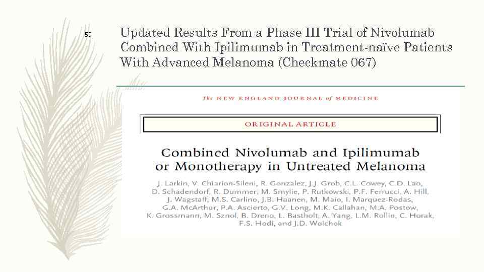 59 Updated Results From a Phase III Trial of Nivolumab Combined With Ipilimumab in