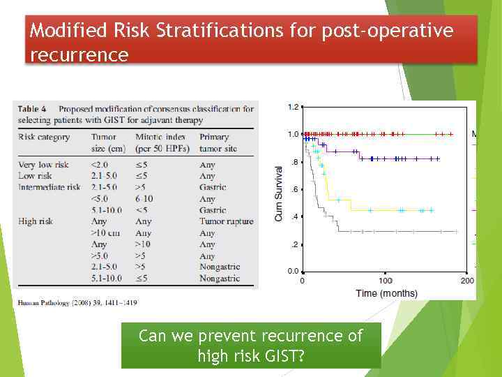 Modified Risk Stratifications for post-operative recurrence Can we prevent recurrence of high risk GIST?