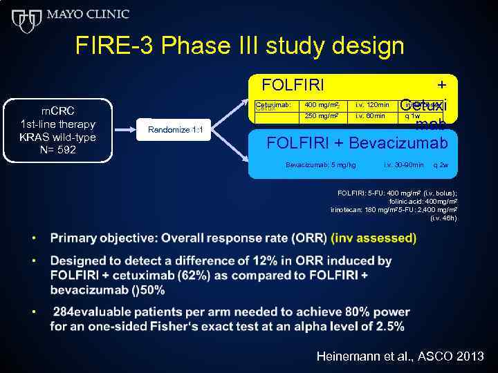 FIRE-3 Phase III study design FOLFIRI m. CRC 1 st-line therapy KRAS wild-type N=