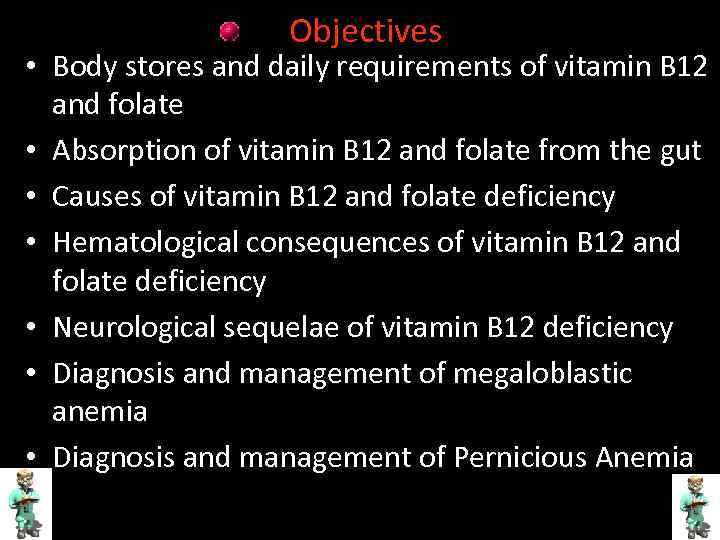 Objectives • Body stores and daily requirements of vitamin B 12 and folate •