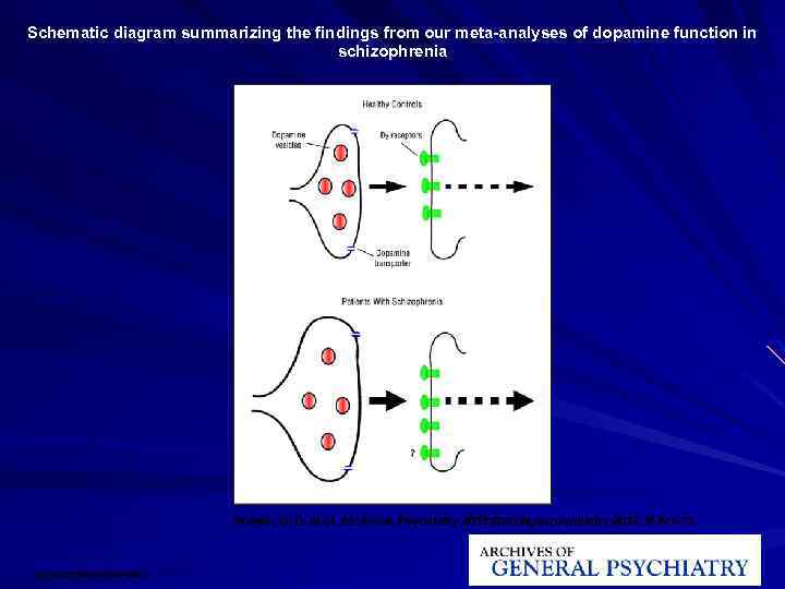 Schematic diagram summarizing the findings from our meta-analyses of dopamine function in schizophrenia Howes,