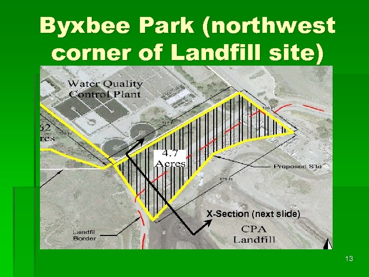 Byxbee Park (northwest corner of Landfill site) X-Section (next slide) 13 