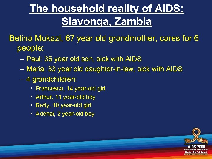The household reality of AIDS: Siavonga, Zambia Betina Mukazi, 67 year old grandmother, cares