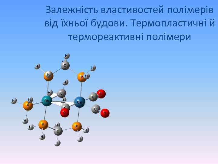 Залежність властивостей полімерів від їхньої будови. Термопластичні й термореактивні полімери 