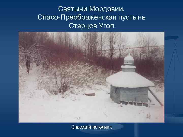 Святыни Мордовии. Спасо-Преображенская пустынь Старцев Угол. Спасский источник 