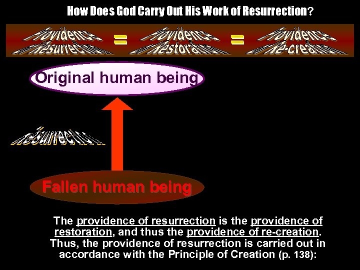 How Does God Carry Out His Work of Resurrection? Original human being __________ _